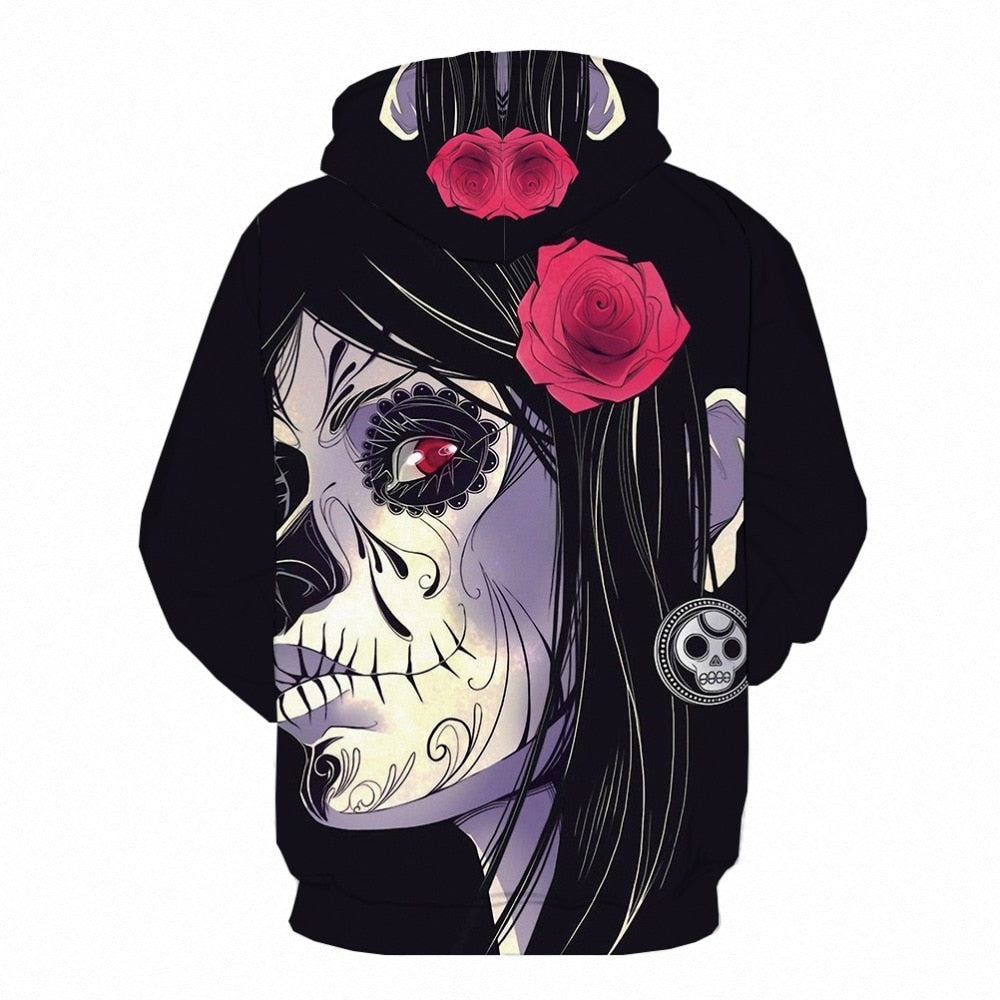 Men Anime Horror Flower  3d Print Hoodie-1