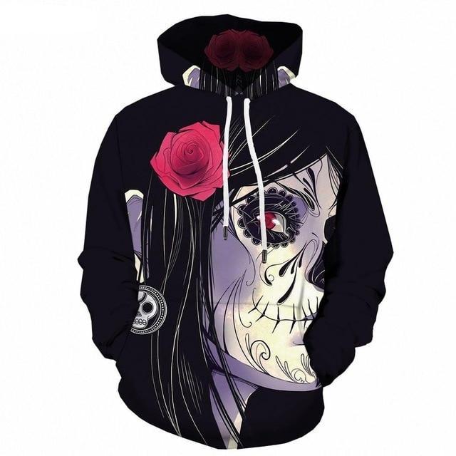 Men Anime Horror Flower  3d Print Hoodie-0