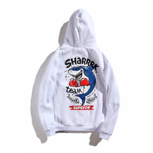 Funny Anime Shark Printed Hooded Sweatshirts Mens Streetwear Fleece Hoodies Autumn Casual Clothing-5
