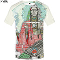 Men Harajuku T-shirts 3d America Tshirt Printed Feather Tshirts Casual Colorful Anime Clothes-0