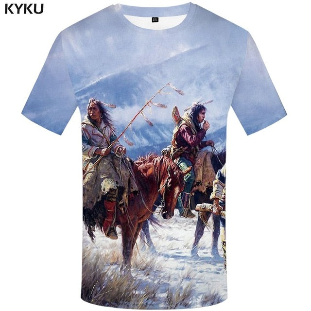 Men Harajuku T-shirts 3d America Tshirt Printed Feather Tshirts Casual Colorful Anime Clothes-2