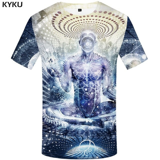 Men Harajuku T-shirts 3d America Tshirt Printed Feather Tshirts Casual Colorful Anime Clothes-11