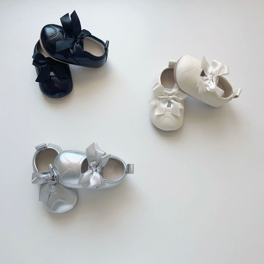 Winter and Autumn Baby Girl Fashion Solid Color Butterfly-bow Decorated Toddler Soft-Sole Anti-slip Walking Shoes-3