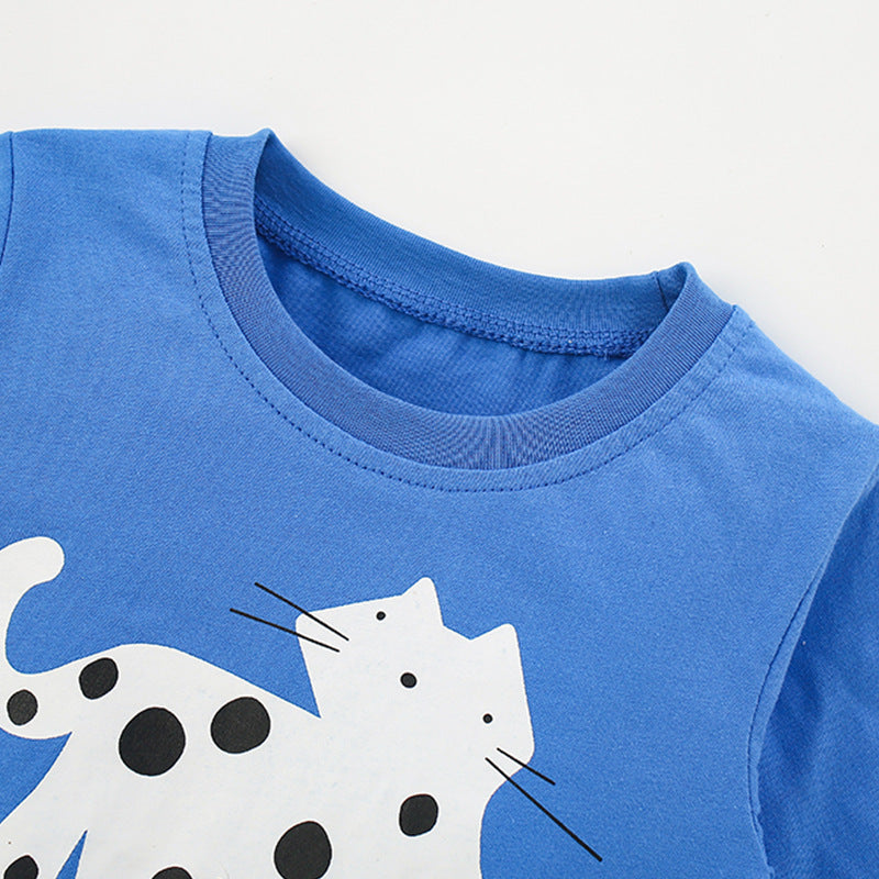 Autumn and Spring Arrival Animals Cartoon Pattern Long Sleeves Top for Stylish Boys-1