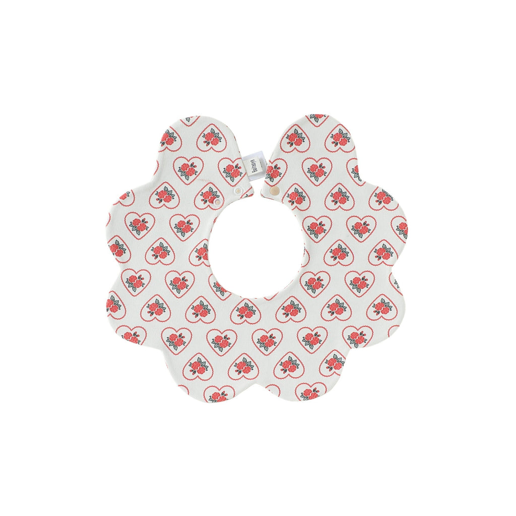 Adorable Simple Pattern Cotton Snap-on Flowers Shaped Bib-5