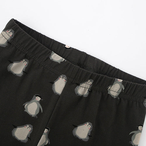 Autumn Arrival Baby Kids Girls Penguins Pattern Casual Pants-1