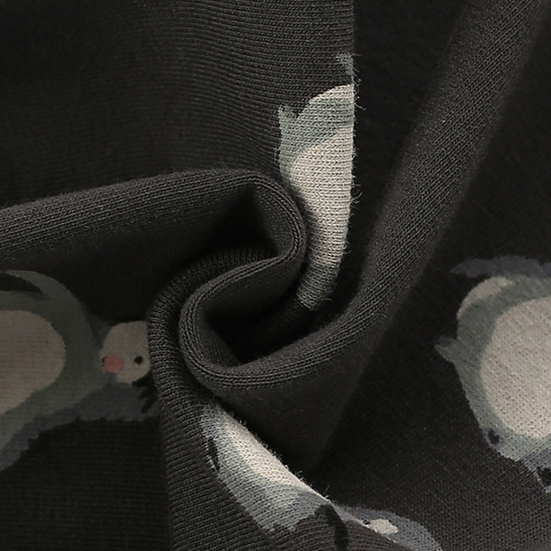 Autumn Arrival Baby Kids Girls Penguins Pattern Casual Pants-3