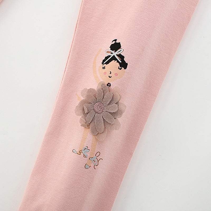 Autumn Arrival Baby Kids Girls Cartoon Pattern Cute Pants-3