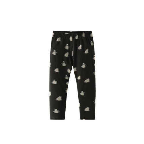 Autumn Arrival Baby Kids Girls Penguins Pattern Casual Pants-0