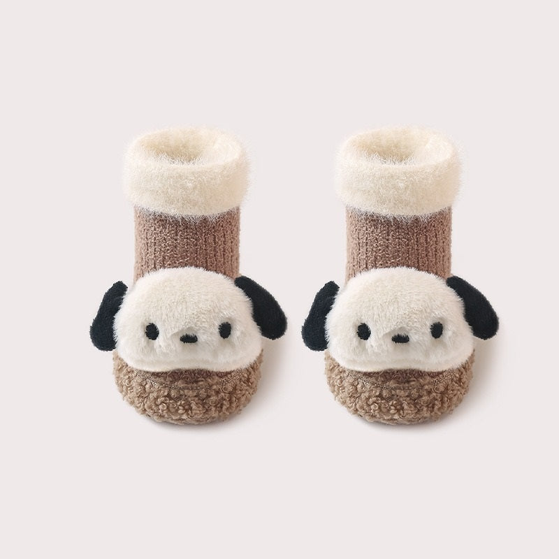 Thickened Winter Toddler Walking Socks – Mid-Calf Anti-Slip Cartoon Baby Floor Shoe Socks-4
