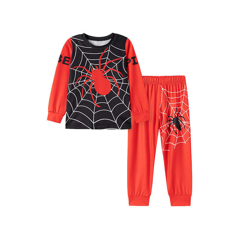 Spider & Web Kids Pajama Set – Long Sleeve Shirt and Pants, Fun Cartoon Design-4