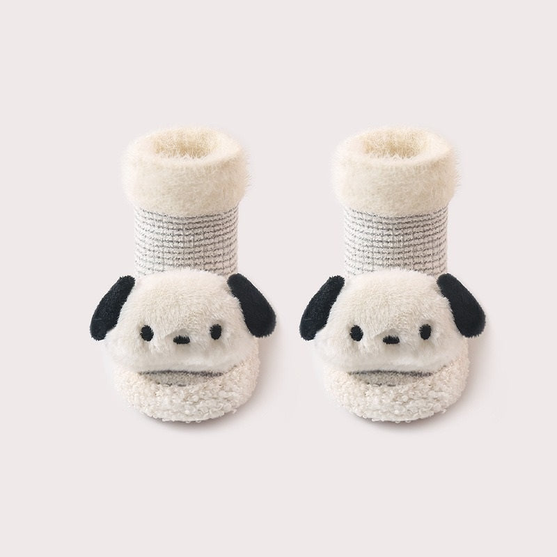 Thickened Winter Toddler Walking Socks – Mid-Calf Anti-Slip Cartoon Baby Floor Shoe Socks-5