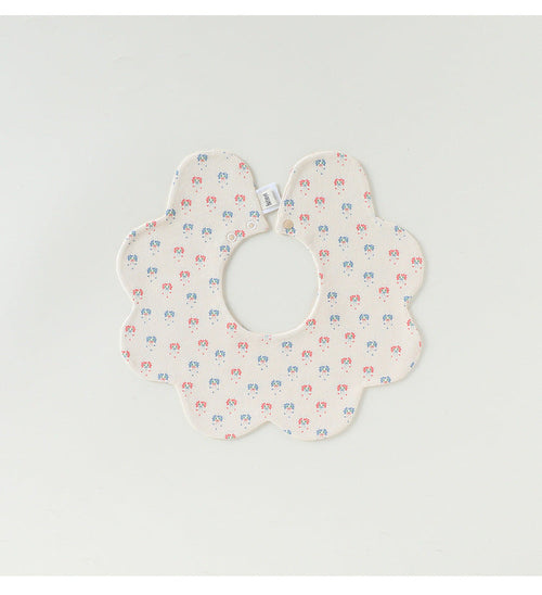 Adorable Simple Pattern Cotton Snap-on Flowers Shaped Bib-1