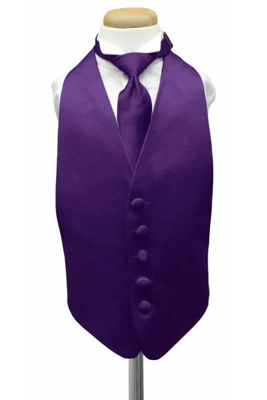 Luxury Satin Kids Tuxedo Vest 2-16