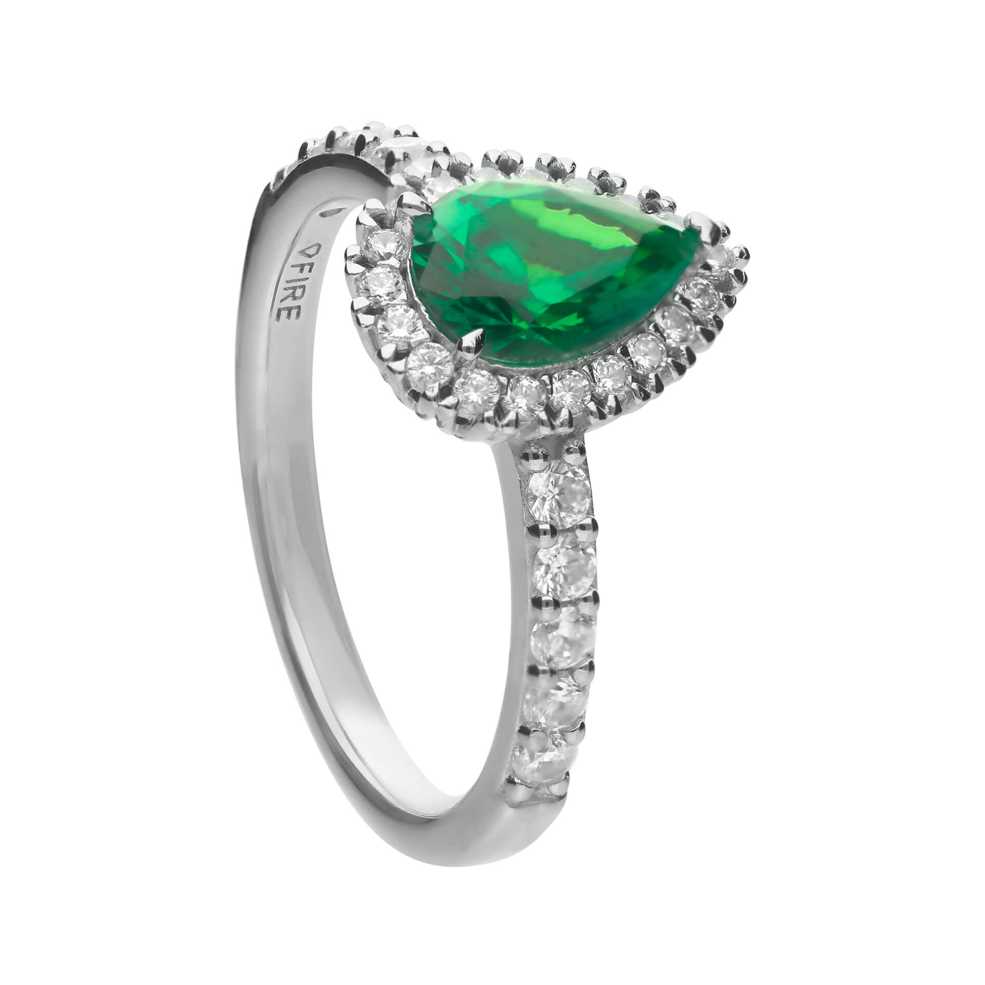 Diamonfire Teardrop and Pave Surround Ring-0