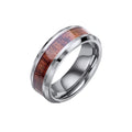 Fred Bennett Tungsten Ring with Brown Wood Inlay-0