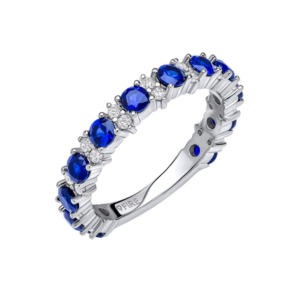 Diamonfire Two Tone Zirconia 3/4 Eternity Ring-0