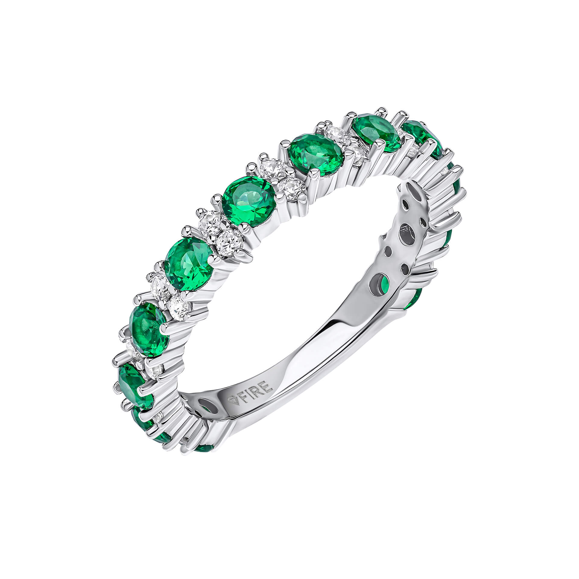 Diamonfire Two Tone Zirconia 3/4 Eternity Ring-5