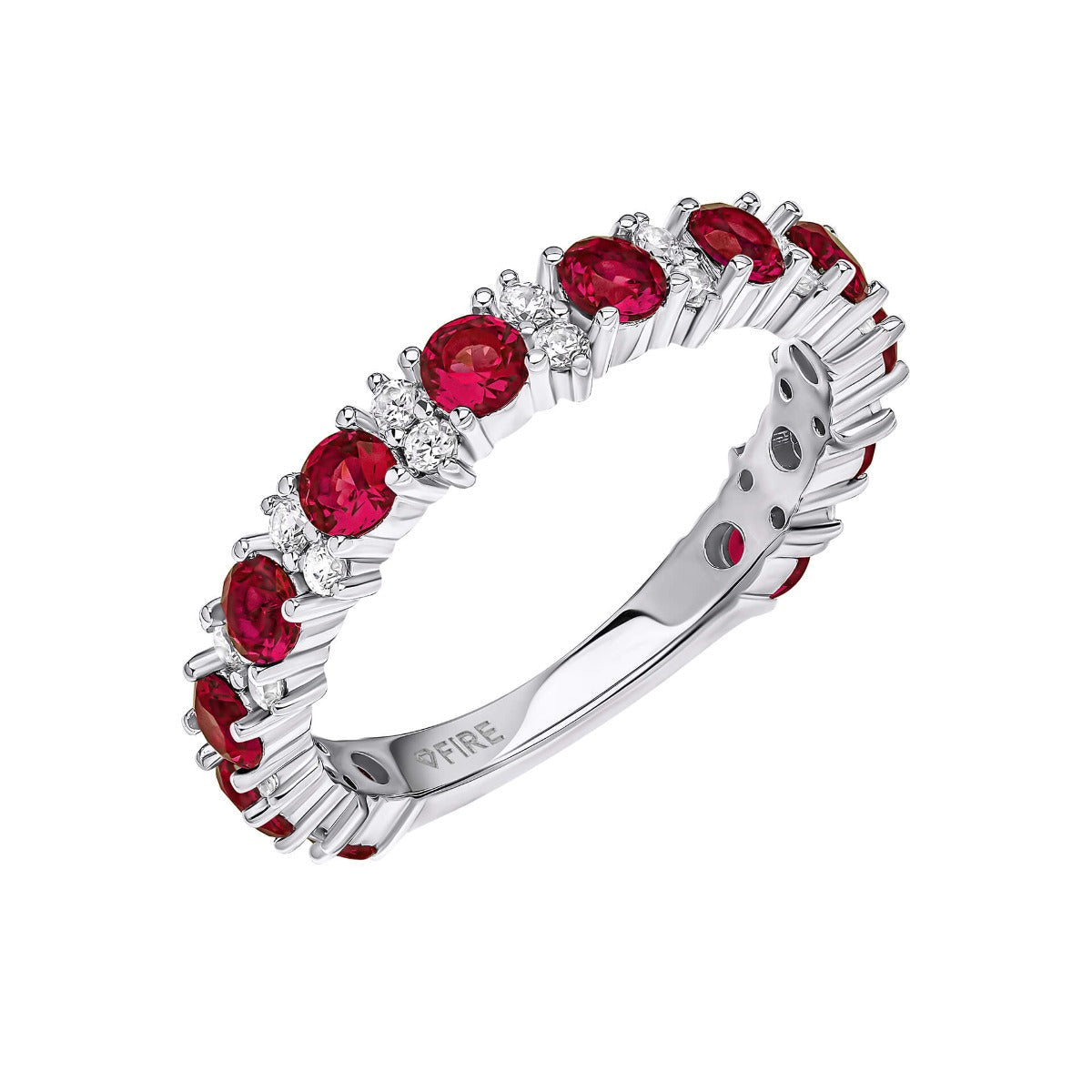 Diamonfire Two Tone Zirconia 3/4 Eternity Ring-4