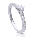Diamonfire Six Claw Solitaire Ring with Pave Shoulders-0