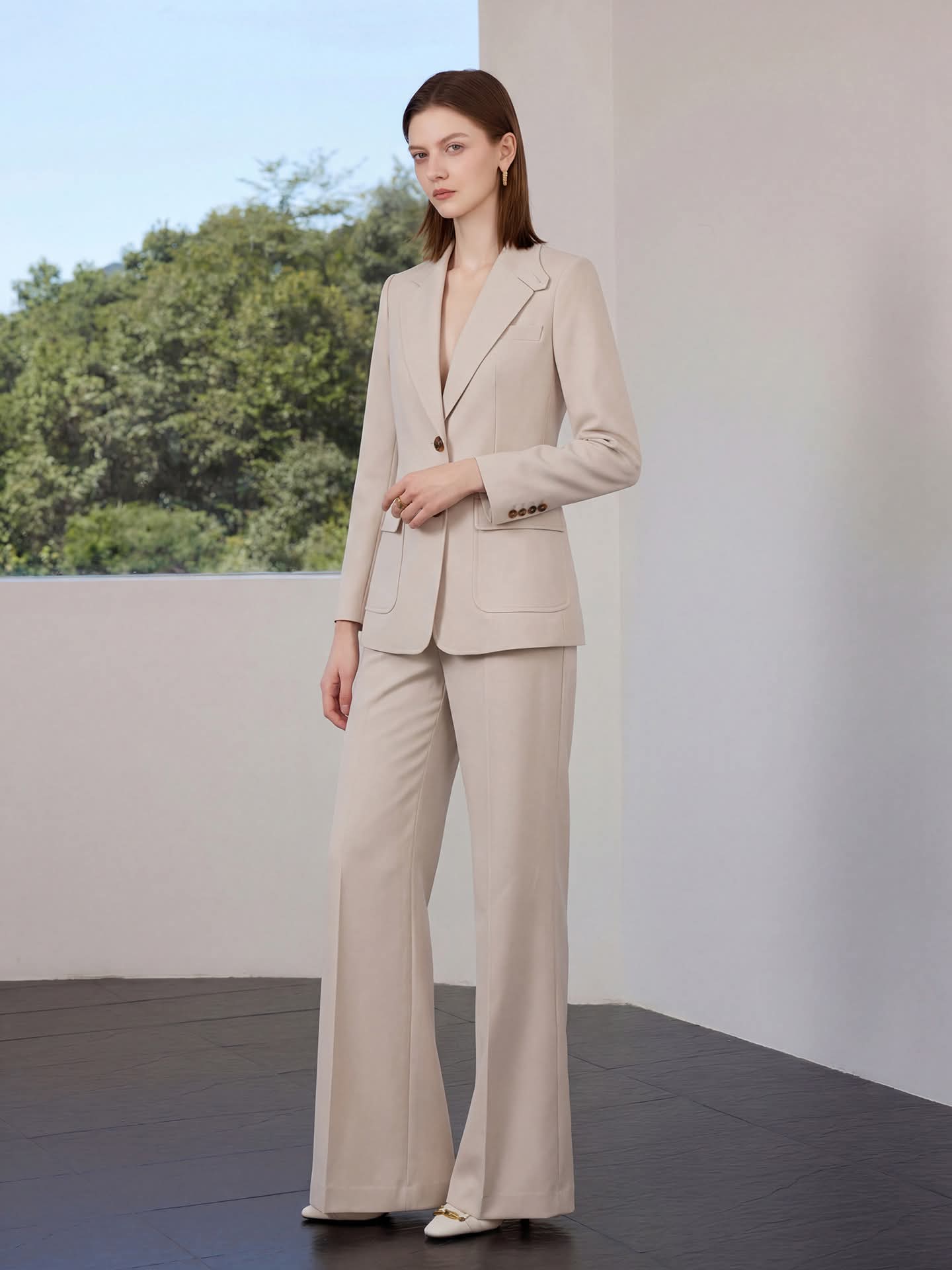 Timeless Patch Pocket Beige Suit-3