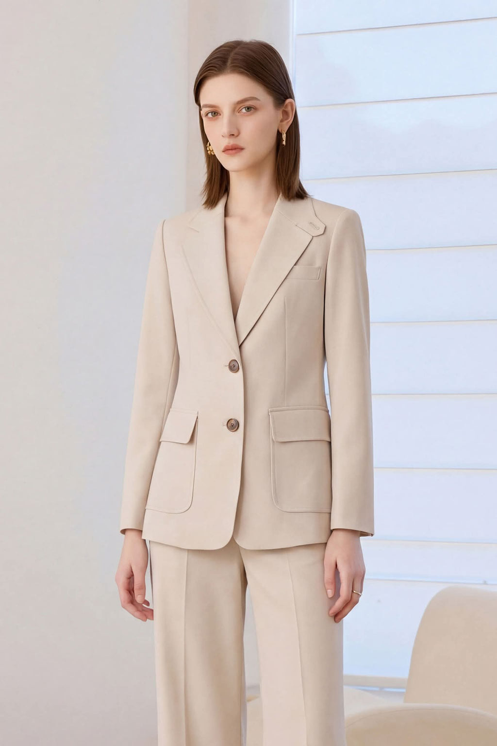 Timeless Patch Pocket Beige Suit-1