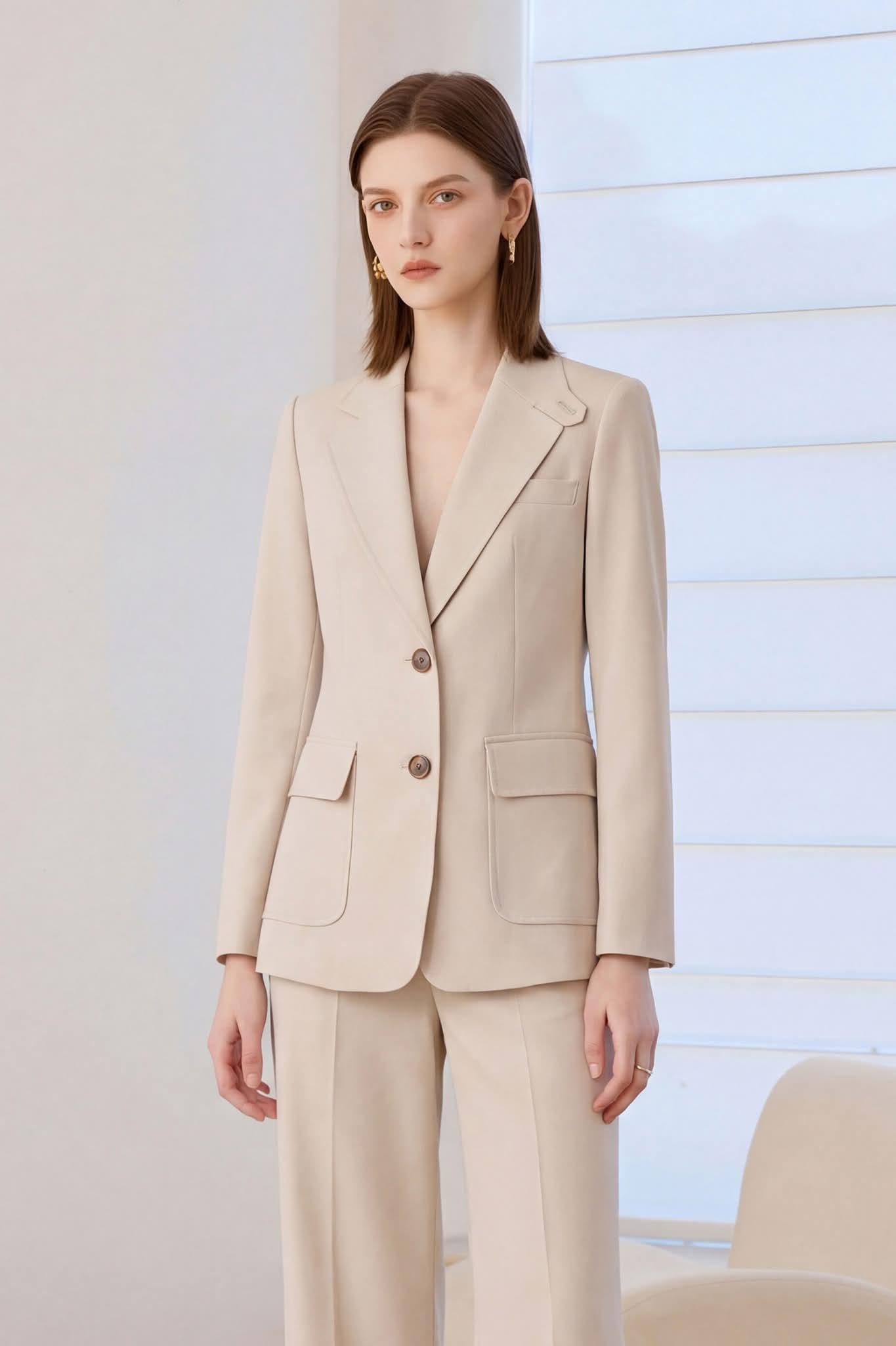 Timeless Patch Pocket Beige Suit-1