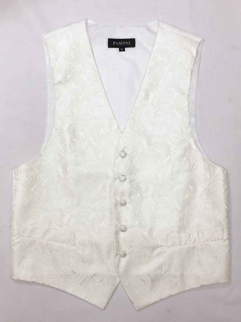 Cream Paisley Waistcoat & Cravat Set-1