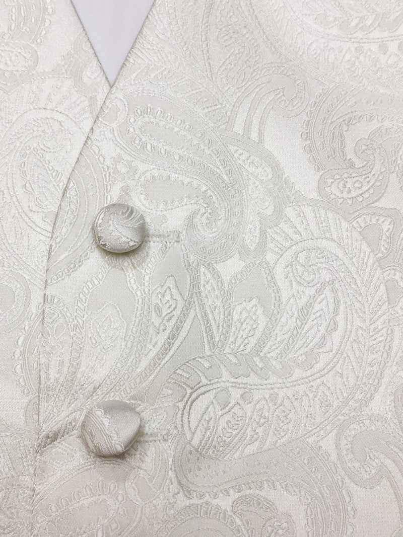 Cream Paisley Waistcoat & Cravat Set-2