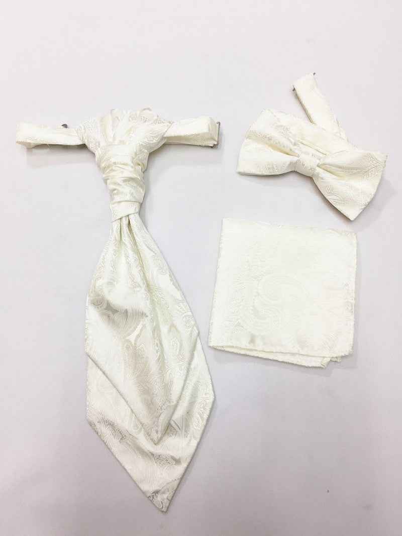 Cream Paisley Waistcoat & Cravat Set-3