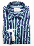 Striped Bird Motif Shirt-0