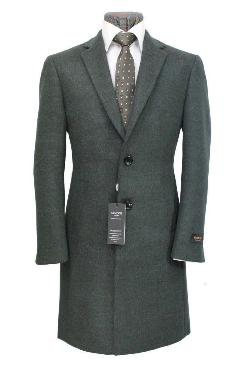 Charcoal Wool Blend Overcoat-0