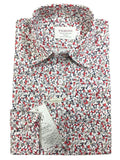 Red & White Floral Print Fitted Shirt-0