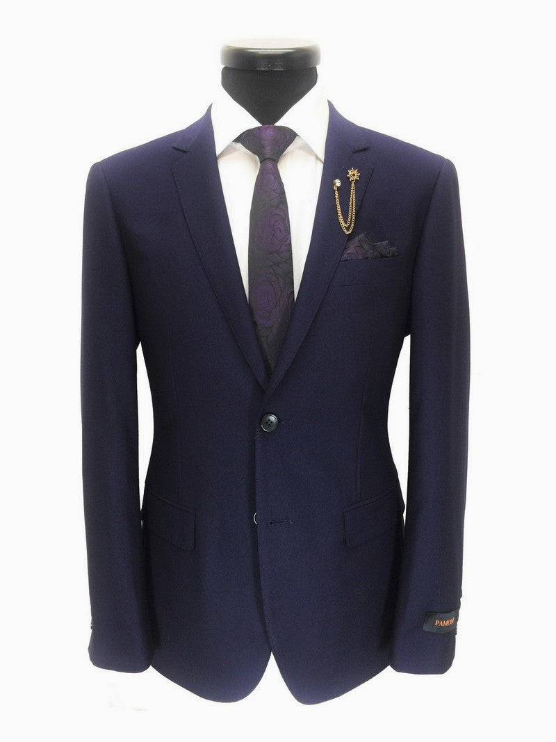 Violet Birdseye 2-button Slim Fit Suit-0