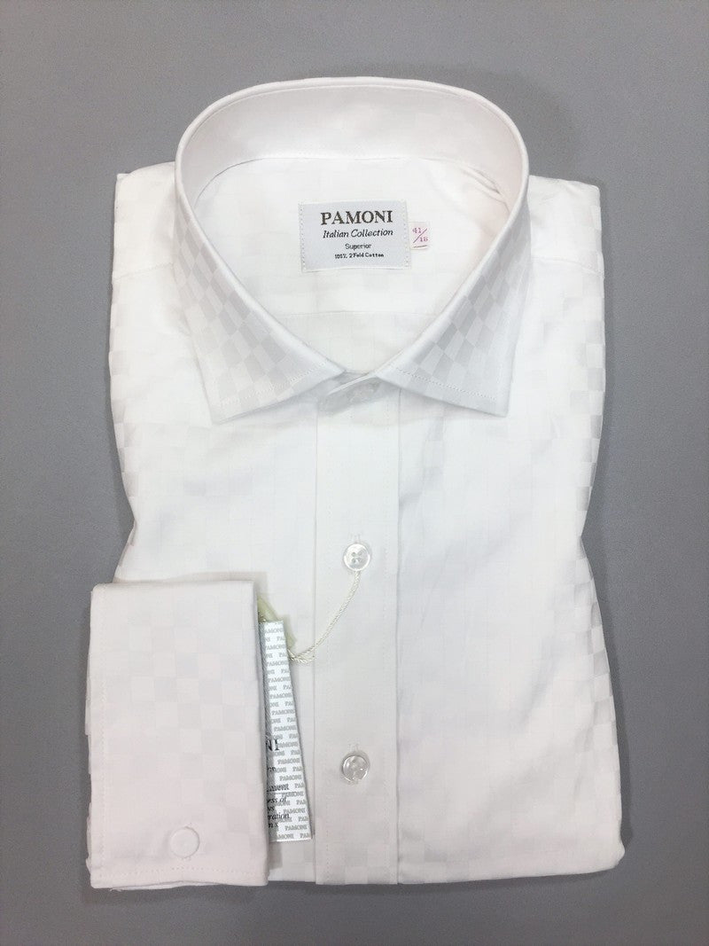 White Box Pattern Slim Fit Shirt-0