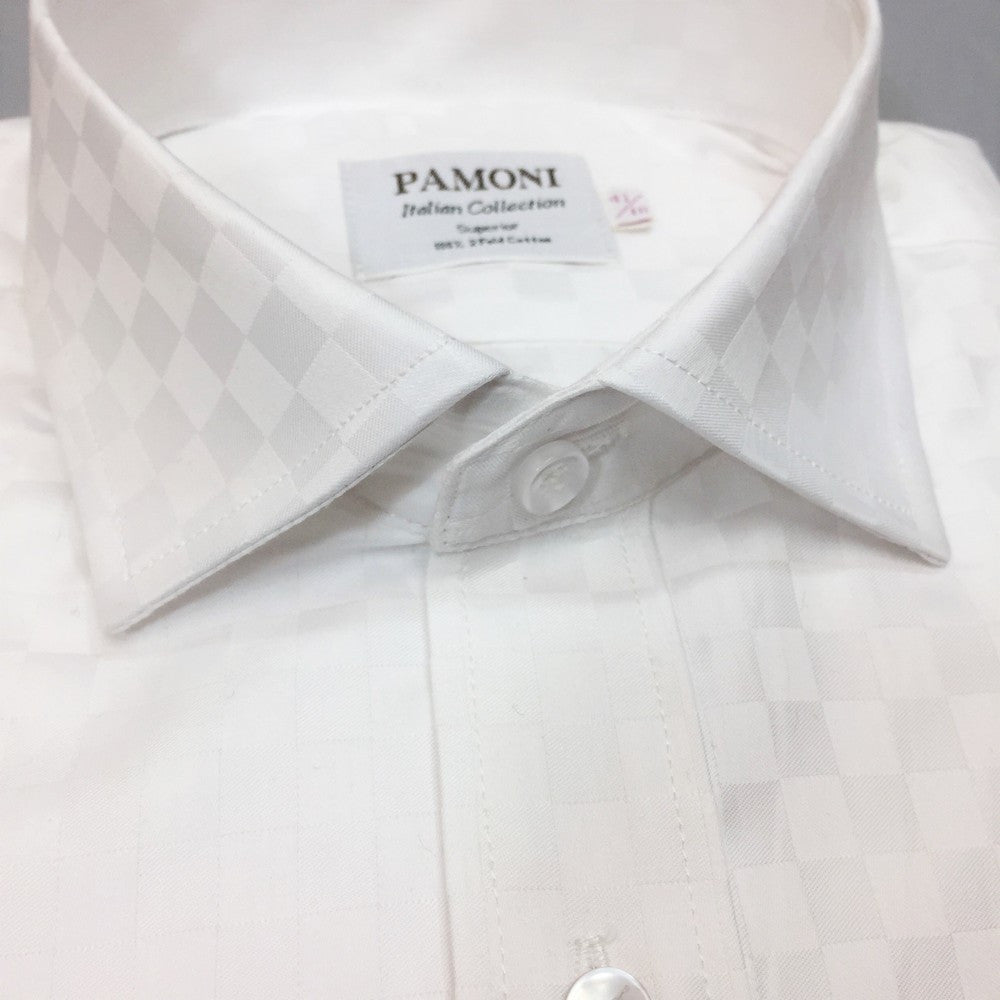 White Box Pattern Slim Fit Shirt-1