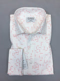 Red Dotted Print Slim Fit Shirt-0