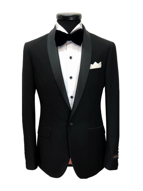 Black Slim Fit Dinner Suit-0