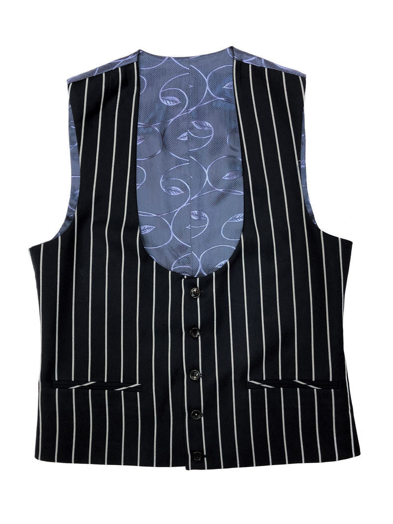 Navy Bold Stripe 2-button 3-piece Suit-3