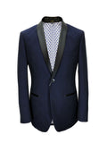 Blue Textured Dinner Jacket-0