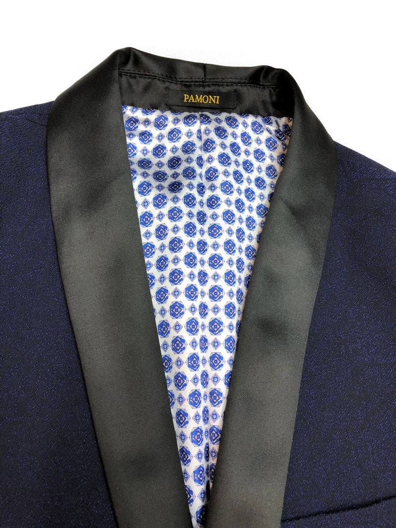 Blue Textured Dinner Jacket-2