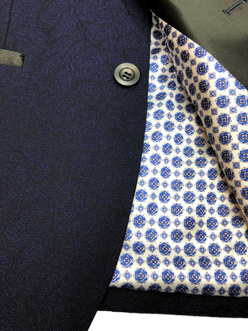 Blue Textured Dinner Jacket-3
