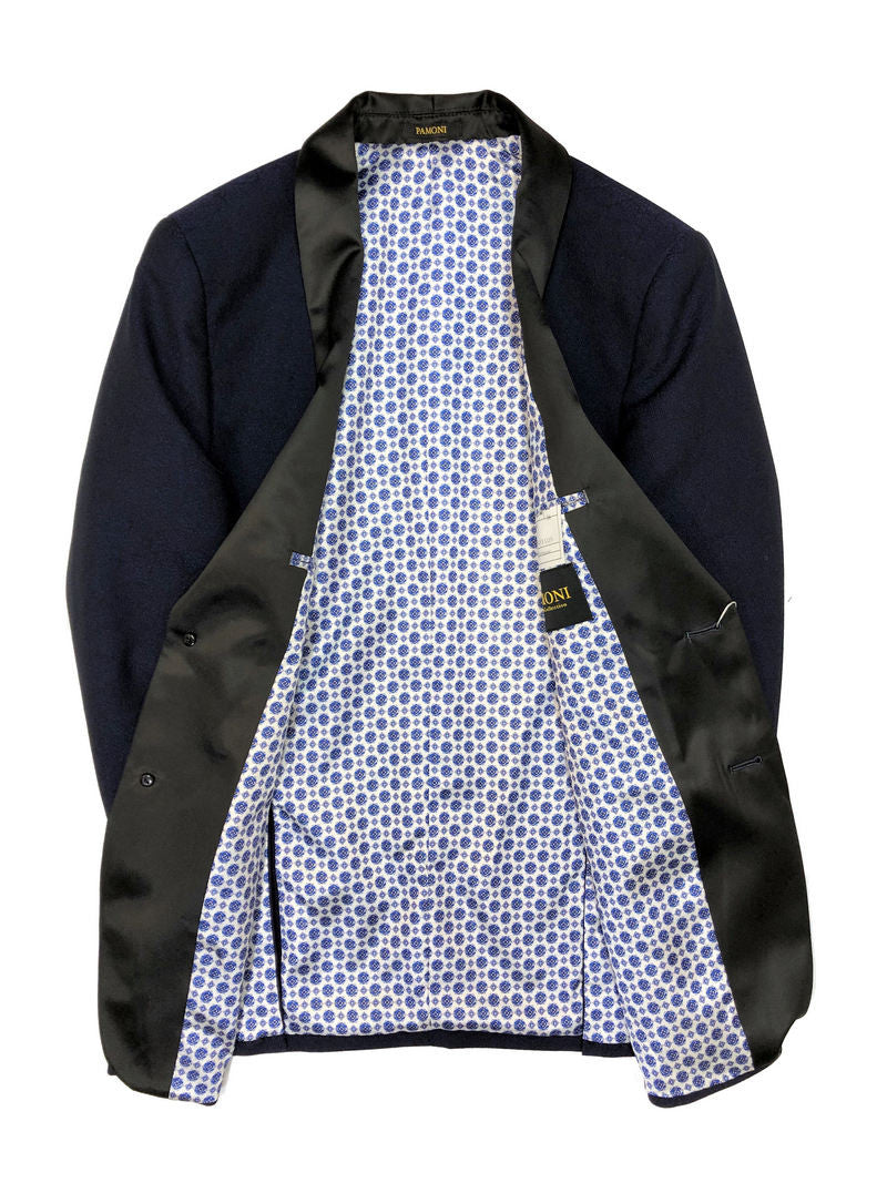 Blue Textured Dinner Jacket-1