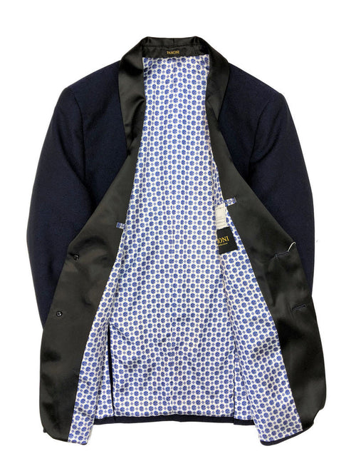 Blue Textured Dinner Jacket-1