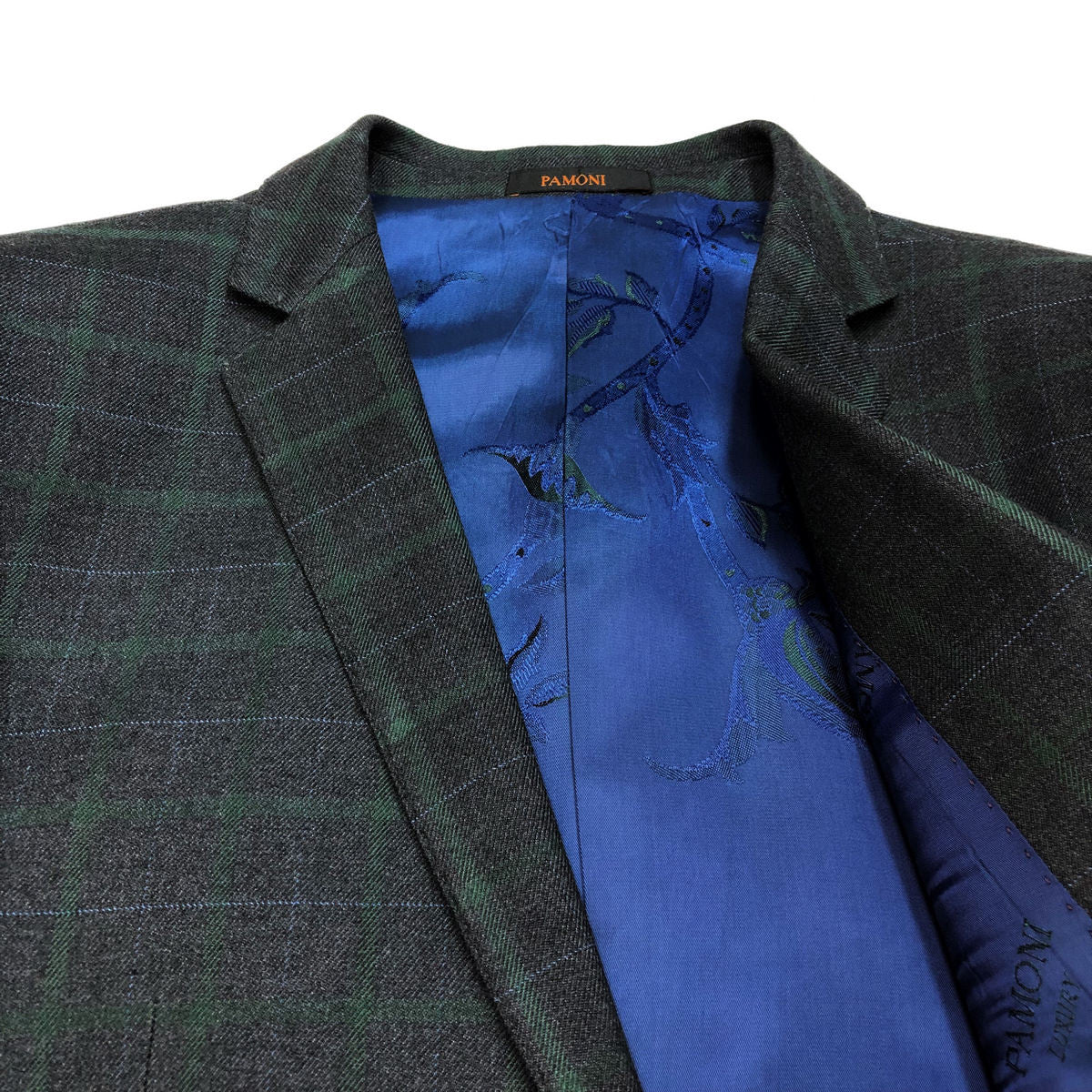 Grey & Green Check 2 Button 3-piece Suit-4