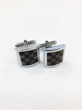 Black & Brown Chequered Cufflinks-0
