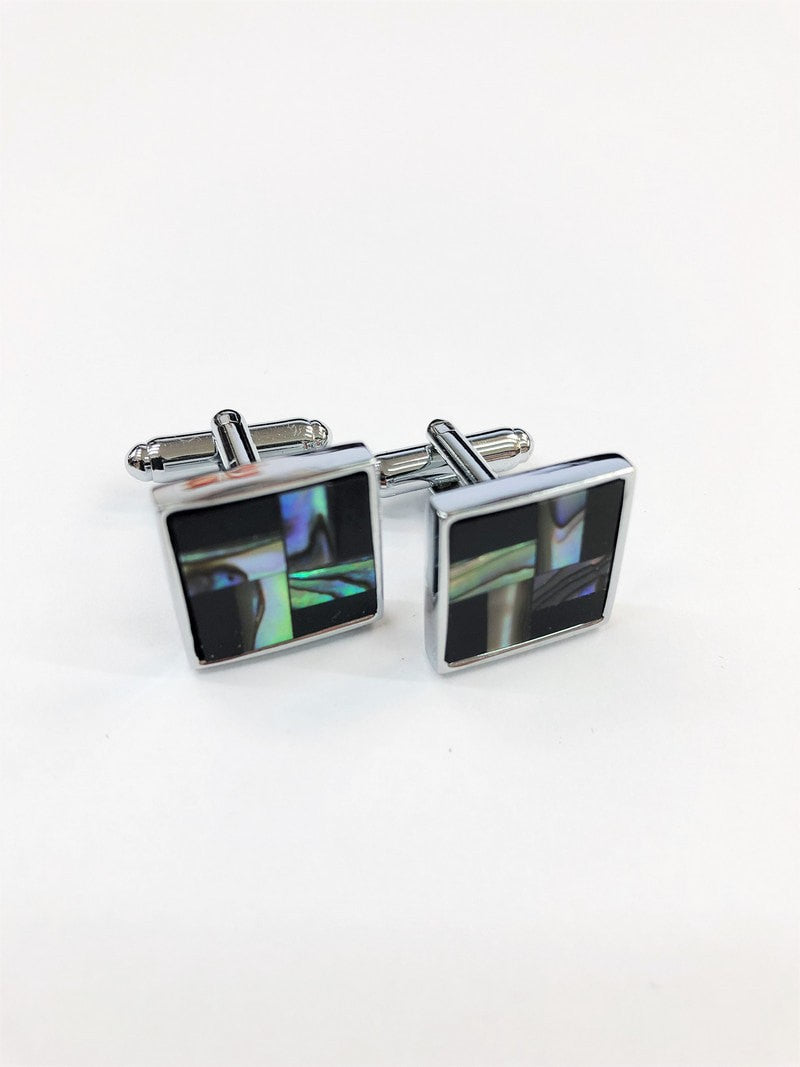 Marble-Tiled Weave Cufflinks-0