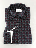 Maroon Halftone Diamond Check Shirt-0