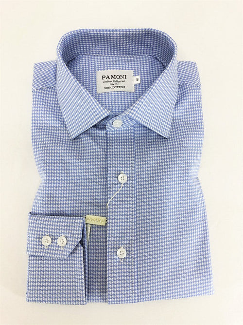 Blue Dog Tooth Slim Fit Shirt-0