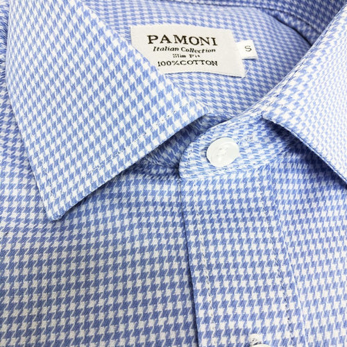 Blue Dog Tooth Slim Fit Shirt-1